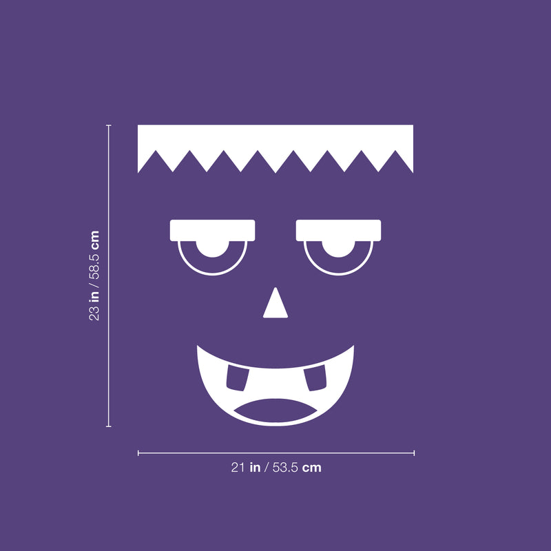 Vinyl Wall Art Decal - Monster Face - 21" x 23" - Seasonal Cute Shape Sticker For Entryway Door Storefront Office Kids Room School Classroom Scary Spooky Decor 4