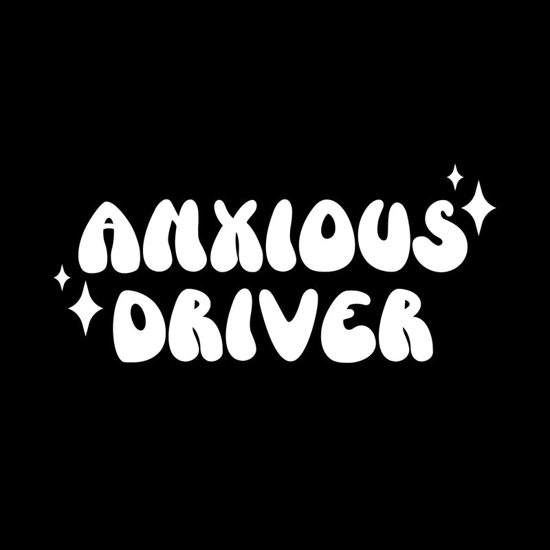 Vinyl Wall Art Decal - Anxious Driver - 3" x 7" - Modern Funny Joke Quote Stars Design Bumper Sticker For Truck Minivan Automotive Window Mirror Decor 1