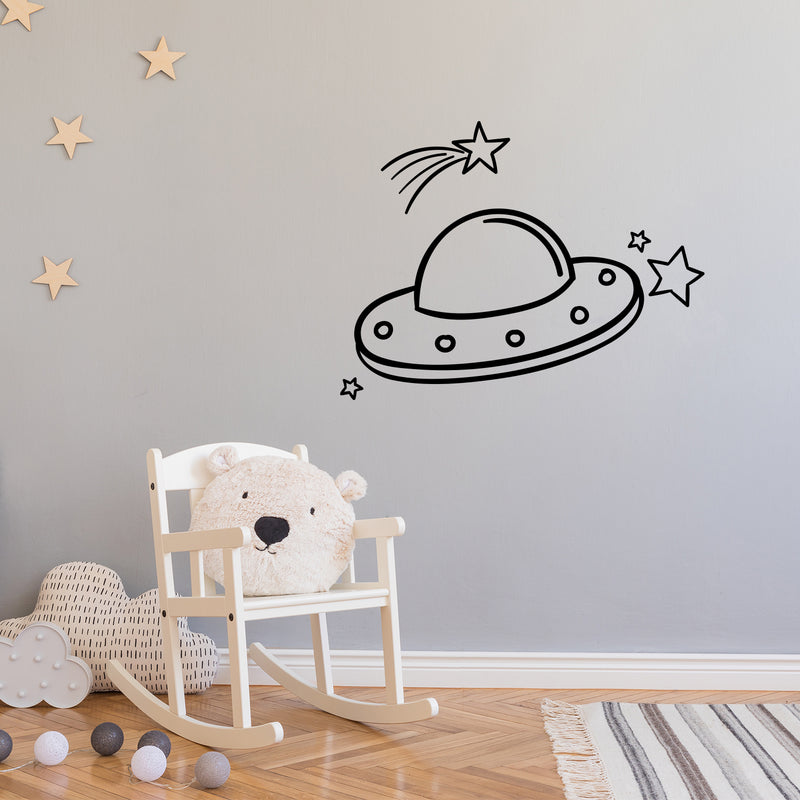 Vinyl Wall Art Decal - Alien Space - Trendy Inspirational Cute Design Sticker For Children Bedroom Home Baby Nursery Daycare Kids Room Decor 2