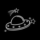 Vinyl Wall Art Decal - Alien Space  - 12" x 16" - Trendy Inspirational Cute Design Sticker For Children Bedroom Home Baby Nursery Daycare Kids Room Decor 1