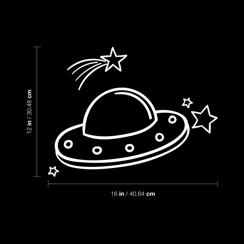 Vinyl Wall Art Decal - Alien Space  - 12" x 16" - Trendy Inspirational Cute Design Sticker For Children Bedroom Home Baby Nursery Daycare Kids Room Decor 4