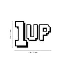 Vinyl Wall Art Decal - 1UP - 3" x 4" - Trendy Retro Pixel Style Quote Bumper Sticker For Gamer Teen Bedroom Kids Room Notebooks Laptops Mugs Thermos Cars Window Decor 4