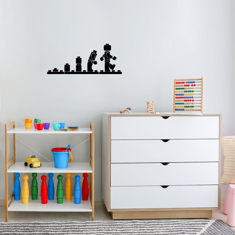 Vinyl Wall Art Decal - Lego Evolution - 15" x 37" - Trendy Inspirational Cute Design Sticker For Children Bedroom Home Baby Nursery Daycare Kids Room Decor 3