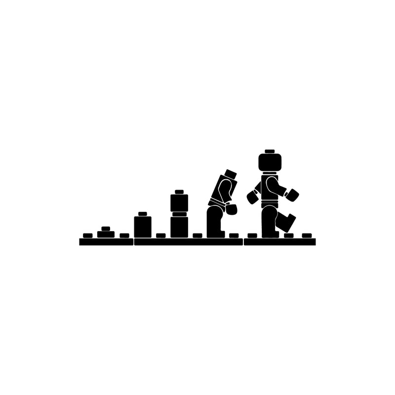 Vinyl Wall Art Decal - Lego Evolution - 15" x 37" - Trendy Inspirational Cute Design Sticker For Children Bedroom Home Baby Nursery Daycare Kids Room Decor 1