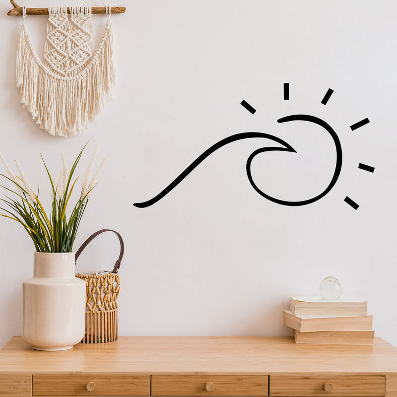 Vinyl Wall Art Decal - Wave Sun - Modern Inspirational Optimism Summer Quote Sticker For Home Office Bedroom Living Room Coffee Shop Beach Decor 2