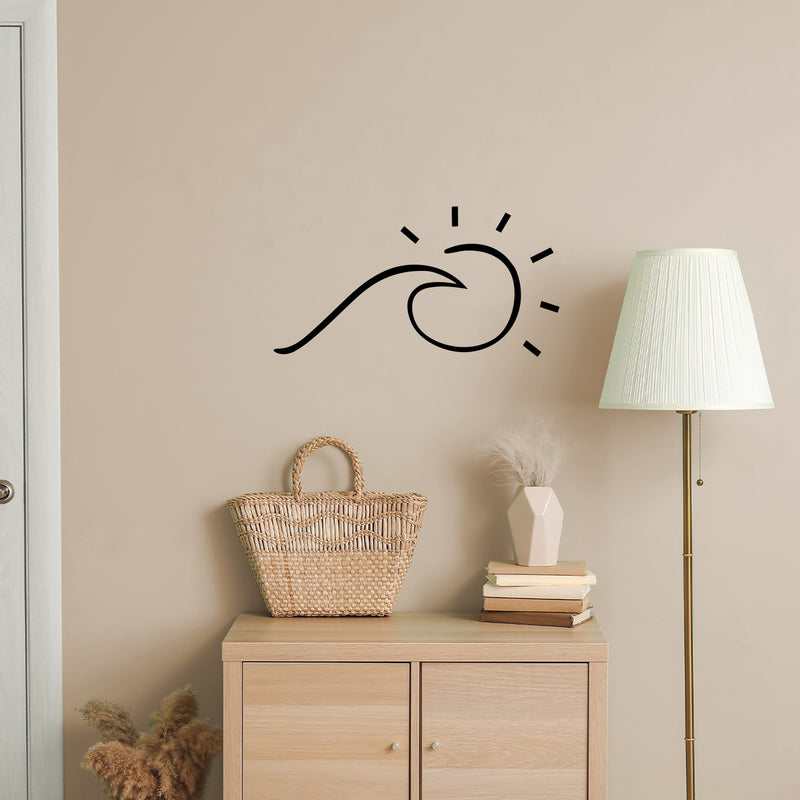 Vinyl Wall Art Decal - Wave Sun - Modern Inspirational Optimism Summer Quote Sticker For Home Office Bedroom Living Room Coffee Shop Beach Decor 3