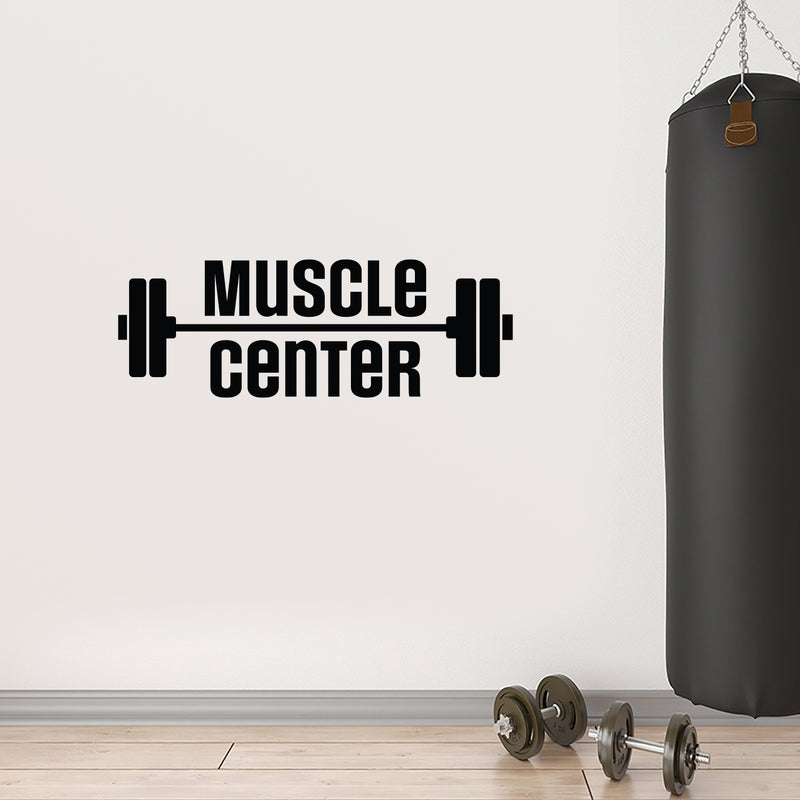 Vinyl Wall Art Decal - Muscle Center - 40" x 14" - Modern Motivational Quote Sticker For Bedroom Exercise Work Office Fitness Center Home Gym Workout Room Decor 3