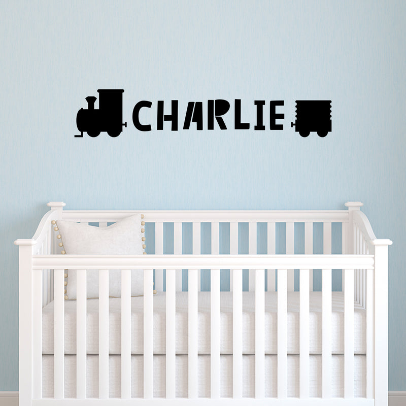 Vinyl Wall Art Decal - Custom Name Train - 2- Trendy Inspirational Cute Design Sticker For Children Bedroom Home Baby Nursery Daycare Kids Room Decor 3