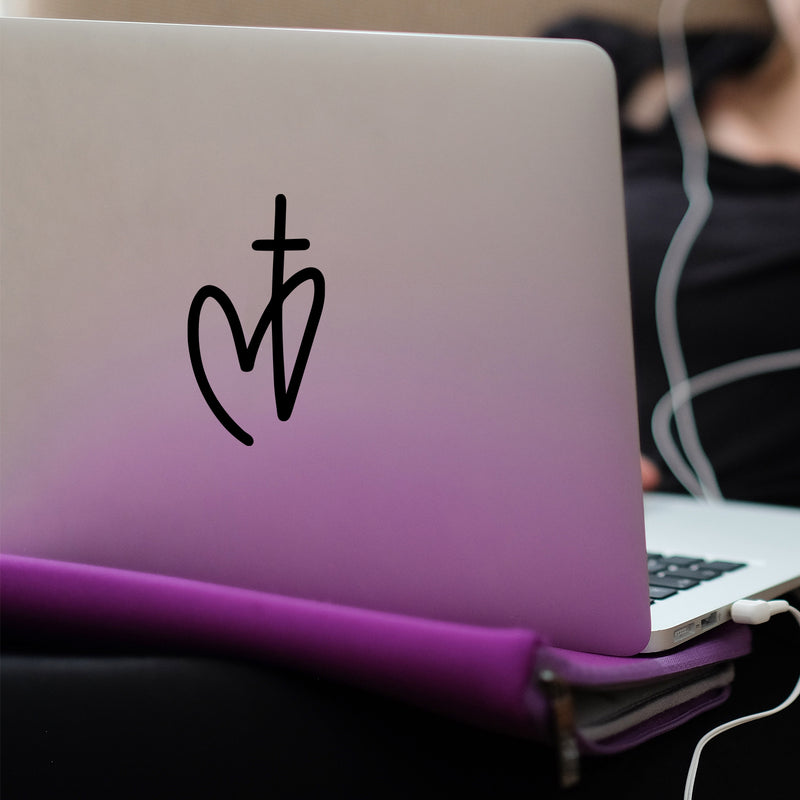 Vinyl Wall Art Decal - Love Of Jesus  - 5.5" x 3" - Inspirational Spiritual Faith Religious For Bedroom Mirror Notebooks Laptops Mugs Thermos Cars Window Bumper Sticker Decor 3