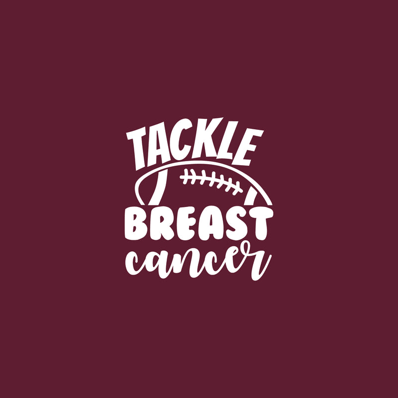 Vinyl Wall Art Decal - Tackle Breast Cancer - 5" x 4.5" - Inspirational Motivational Stickers For Home Office Laptop Mugs Thermos Notebook Bumper Sticker Decor 1