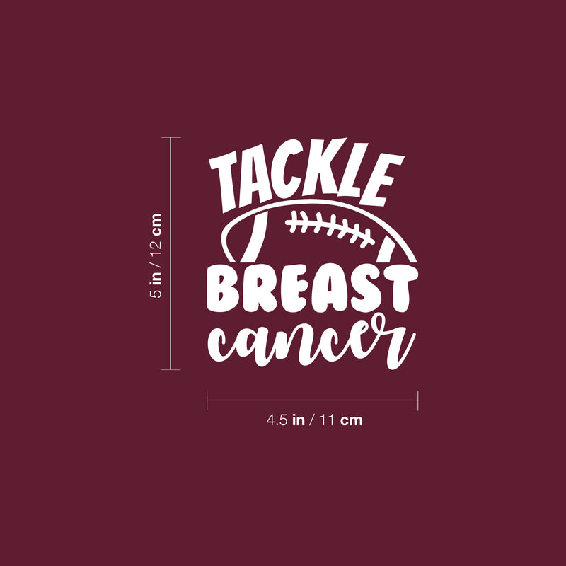 Vinyl Wall Art Decal - Tackle Breast Cancer - 5" x 4.5" - Inspirational Motivational Stickers For Home Office Laptop Mugs Thermos Notebook Bumper Sticker Decor 4