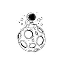 Vinyl Wall Art Decal - Astronaut On Moon - 23.5" x 16.5" - Trendy Inspirational Cute Design Sticker For Children Bedroom Home Baby Nursery Daycare Kids Room Decor 1