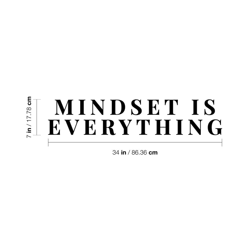 Vinyl Wall Art Decal - Mindset Is Everything - 7" x 34" - Trendy Motivational Positive Healthy Quote Sticker For Home Bedroom School Classroom Office Gym Fitness Lifestyle Decor 4