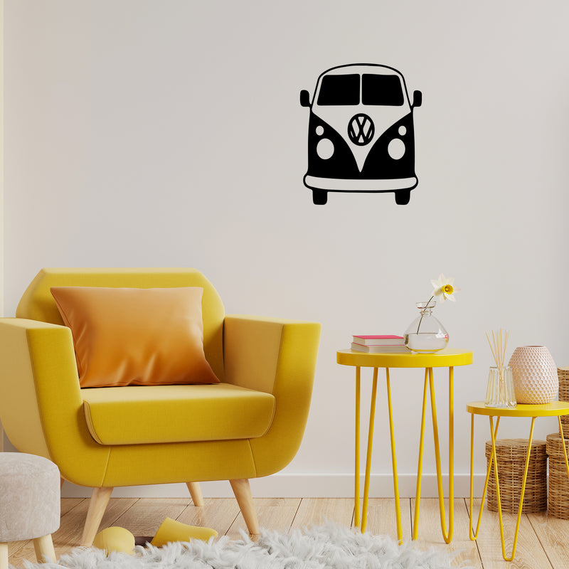 Vinyl Wall Art Decal - Camper Van - Modern Sticker Trendy Figure Minimalist Kombi Design For Home Bedroom Mirror Living Room Work Office Window Decor 2