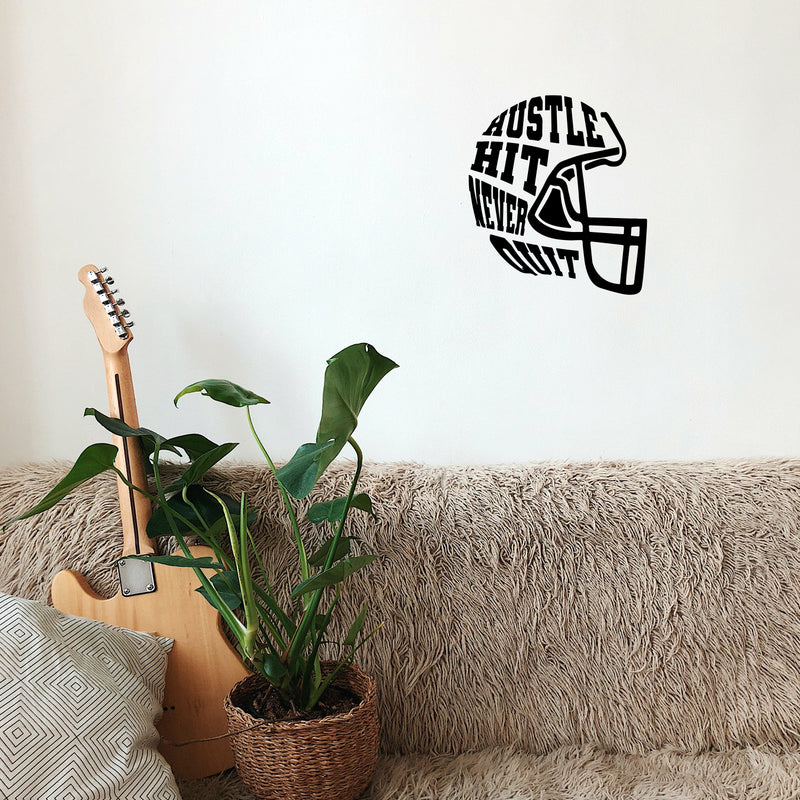 Vinyl Wall Art Decal - NFL Helmet Words - 17" x 19" - Trendy Sports Positive Quote American Football Design Sticker For Home Kids Room Living Room College Office Sport Bar Storefront Decor 2