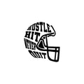 Vinyl Wall Art Decal - American Helmet Words - Trendy Sports Positive Quote National Football League Design Sticker For Kids Room College Office Sport Bar Storefront Decor 1