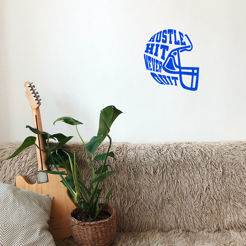 Vinyl Wall Art Decal - American Helmet Words - Trendy Sports Positive Quote National Football League Design Sticker For Kids Room College Office Sport Bar Storefront Decor 3