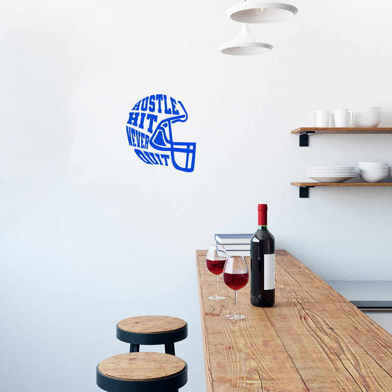 Vinyl Wall Art Decal - NFL Helmet Words - 17" x 19" - Trendy Sports Positive Quote American Football Design Sticker For Home Kids Room Living Room College Office Sport Bar Storefront Decor 3