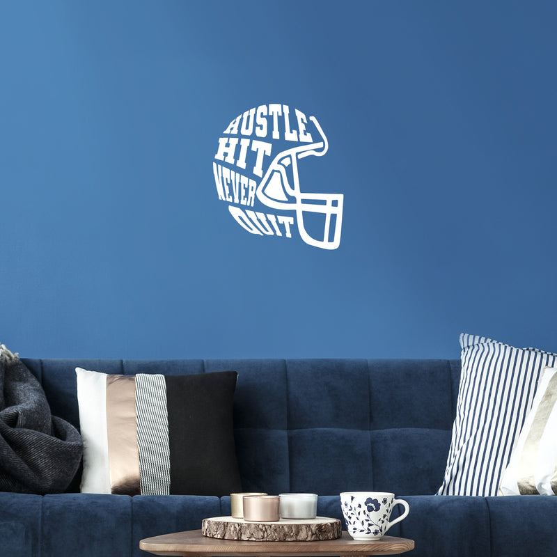 Vinyl Wall Art Decal - NFL Helmet Words - 17" x 19" - Trendy Sports Positive Quote American Football Design Sticker For Home Kids Room Living Room College Office Sport Bar Storefront Decor 2