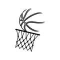 Vinyl Wall Art Decal - Basketball Ball & Hoop - Trendy Sports Positive Fun Cool Design Sticker For Home Kids Room School College Office Sport Bar Storefront Decor 1