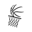 Vinyl Wall Art Decal - Basketball Ball & Hoop - Trendy Sports Positive Fun Cool Design Sticker For Home Kids Room School College Office Sport Bar Storefront Decor 1