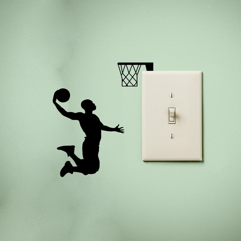 Vinyl Wall Art Decal - Slam Dunk Basketball - 5.1" x 4.3" - Trendy Sports Positive Fun Cool Design Sticker For Home Office Light Switch's  Laptops Notebook Car Windows Bumpers Sport Bar Decor 2