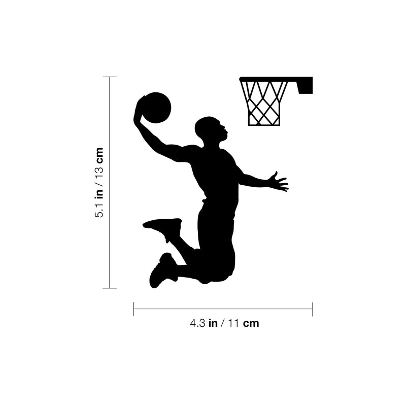 Vinyl Wall Art Decal - Slam Dunk Basketball - 5.1" x 4.3" - Trendy Sports Positive Fun Cool Design Sticker For Home Office Light Switch's  Laptops Notebook Car Windows Bumpers Sport Bar Decor 4