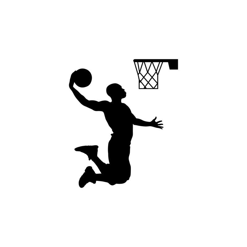 Vinyl Wall Art Decal - Slam Dunk Basketball - 5. - Trendy Sports Positive Fun Cool Design Sticker For Home Office Light Switch's Laptops Notebook Car Windows Bumpers Sport Bar Decor 1