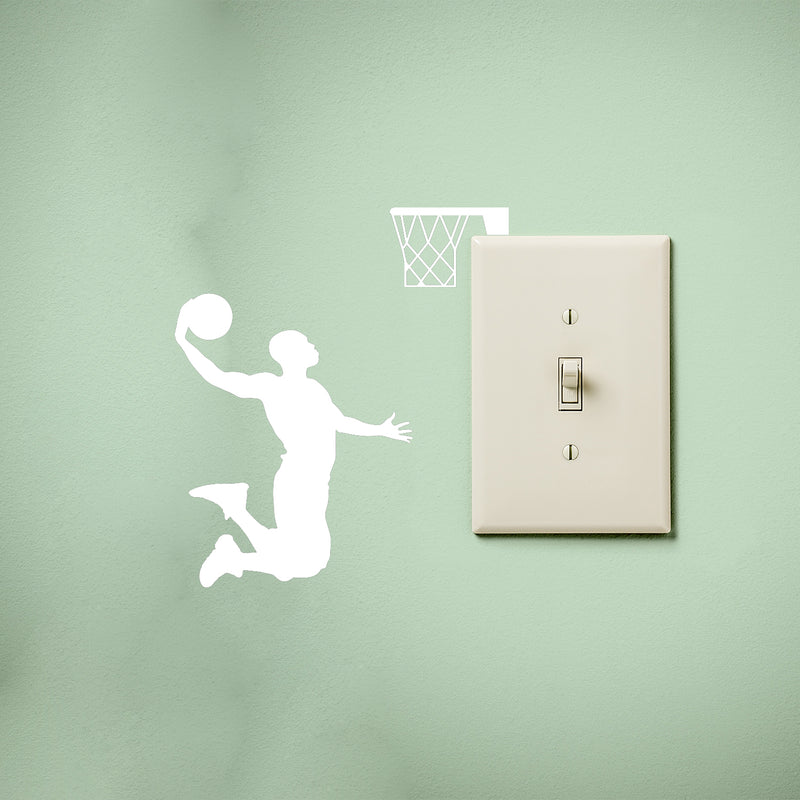 Vinyl Wall Art Decal - Slam Dunk Basketball - 5.1" x 4.3" - Trendy Sports Positive Fun Cool Design Sticker For Home Office Light Switch's  Laptops Notebook Car Windows Bumpers Sport Bar Decor 2