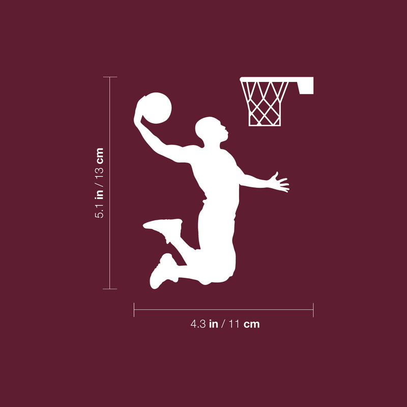 Vinyl Wall Art Decal - Slam Dunk Basketball - 5.1" x 4.3" - Trendy Sports Positive Fun Cool Design Sticker For Home Office Light Switch's  Laptops Notebook Car Windows Bumpers Sport Bar Decor 4