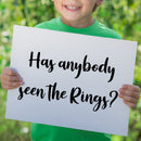 Vinyl Wall Art Decal - Has Anybody Seen The Rings? - 18" x 10" - Trendy Married Couple Funny Quote Sticker For Wedding Reception Sign Entryway Wine Glass Party Decor 2