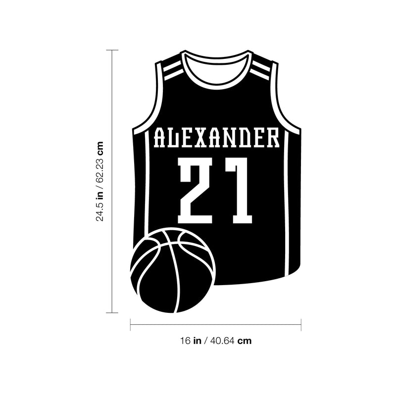 Vinyl Wall Art Decal - Custom Basketball Jersey Name - 24.5" x 16" - Trendy Cool Fun Design Sports Sticker For Home Kids Room School Classroom College Office Sport Bar Storefront Decor 4