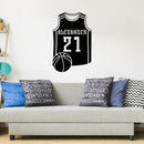 Vinyl Wall Art Decal - Custom Basketball Jersey Name - 24.5" x 16" - Trendy Cool Fun Design Sports Sticker For Home Kids Room School Classroom College Office Sport Bar Storefront Decor 3