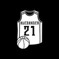 Vinyl Wall Art Decal - Custom Basketball Jersey Name - 24.5" x 16" - Trendy Cool Fun Design Sports Sticker For Home Kids Room School Classroom College Office Sport Bar Storefront Decor 1