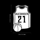 Vinyl Wall Art Decal - Custom Basketball Jersey Name - 24.5" x 16" - Trendy Cool Fun Design Sports Sticker For Home Kids Room School Classroom College Office Sport Bar Storefront Decor 4
