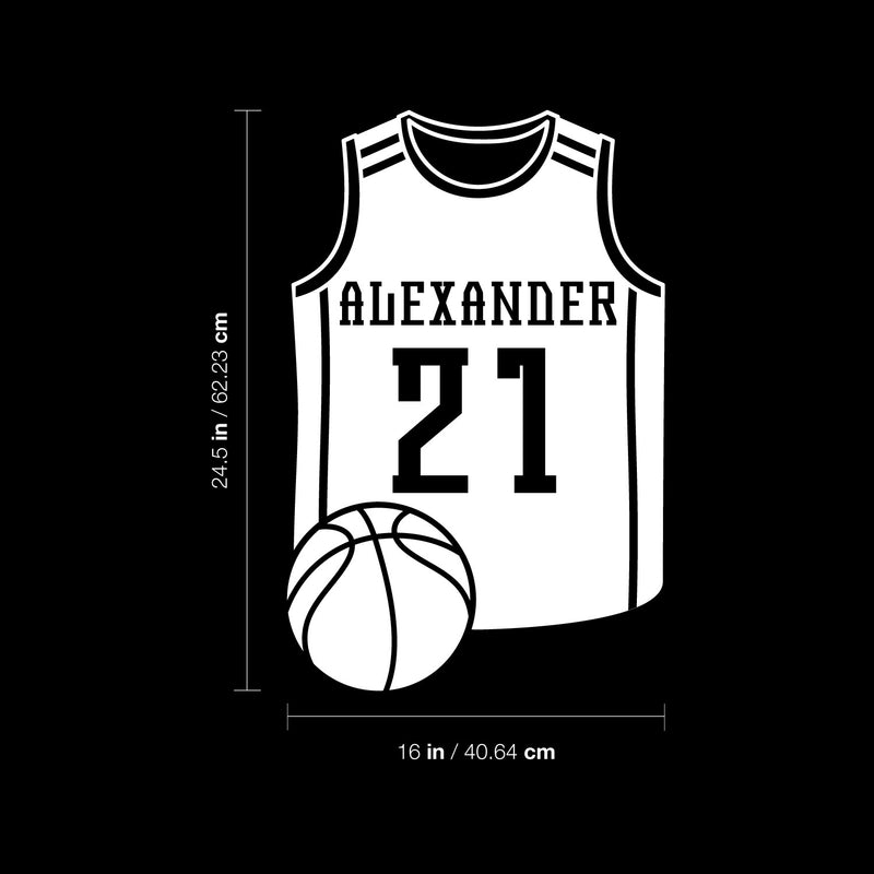 Vinyl Wall Art Decal - Custom Basketball Jersey Name - 24.5" x 16" - Trendy Cool Fun Design Sports Sticker For Home Kids Room School Classroom College Office Sport Bar Storefront Decor 4