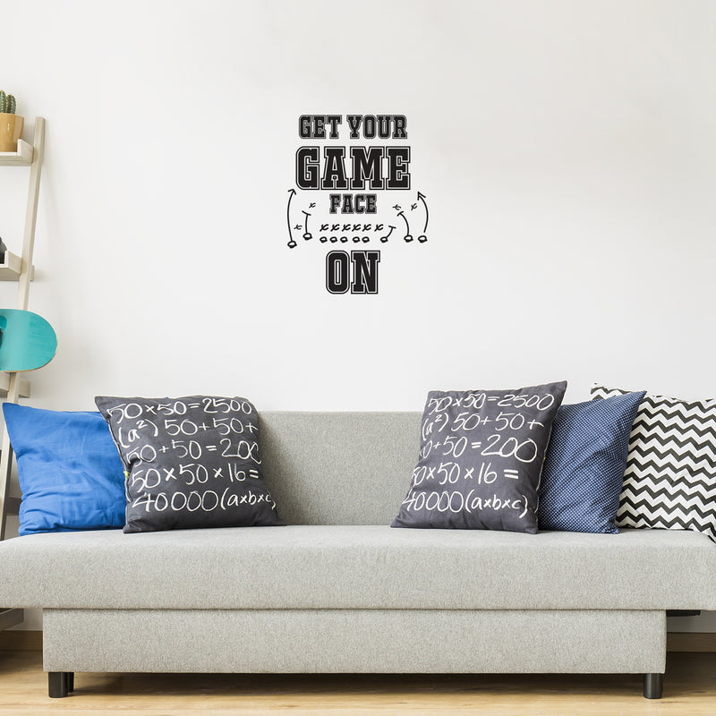 Vinyl Wall Art Decal - Get Your Game Face On - 21" x 16.5" - Trendy Motivating Positive American Football Design Sticker For Living Room College Locker Room Sports Bar Storefront Decor 3