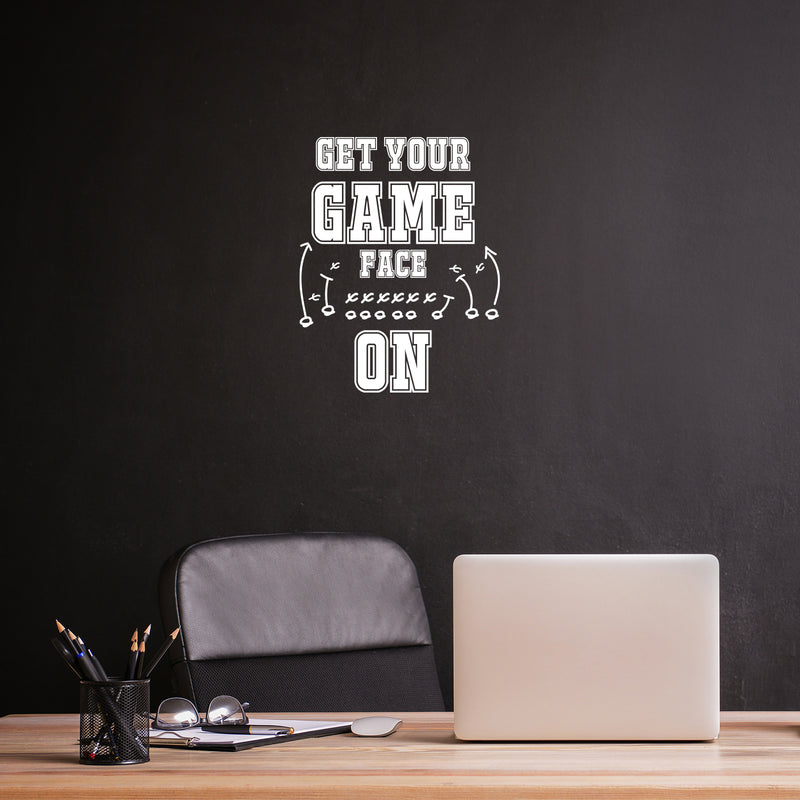 Vinyl Wall Art Decal - Get Your Game Face On - - Trendy Motivating Positive American Football Design Sticker For Living Room College Locker Room Sports Bar Storefront Decor 5