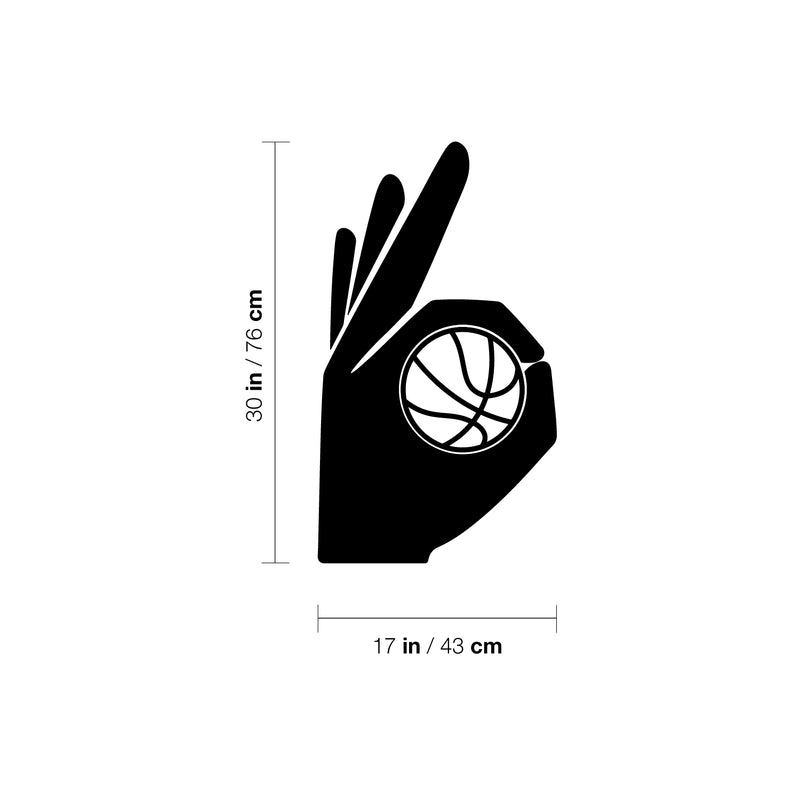 Vinyl Wall Art Decal - Basketball 3 Pointer Sign - 30" x 17" - Trendy Sports 3 Point Hand Sign Cool Design Sticker For Home Kids Room School College Office Sport Bar Storefront Decor 4