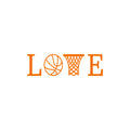 Vinyl Wall Art Decal - Basketball Love - 7" x 2" - Trendy Sports Positive Fun Cool Design Sticker For Home Office Light Switch's  Laptops Notebook Car Windows Bumpers Sport Bar Decor 1