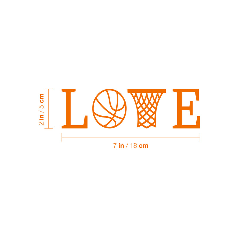 Vinyl Wall Art Decal - Basketball Love - 7" x 2" - Trendy Sports Positive Fun Cool Design Sticker For Home Office Light Switch's  Laptops Notebook Car Windows Bumpers Sport Bar Decor 4