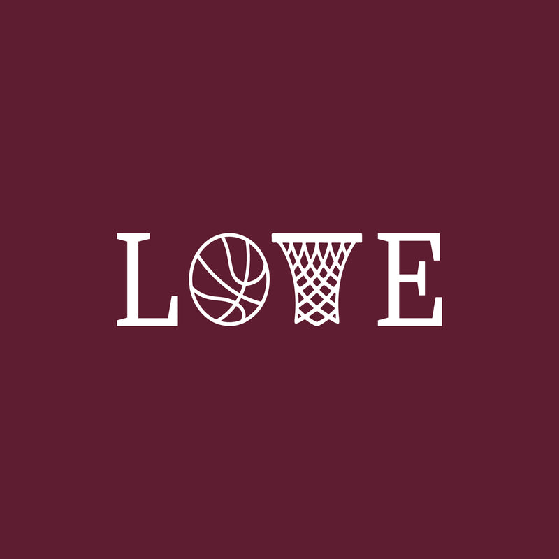 Vinyl Wall Art Decal - Basketball Love - 7" x 2" - Trendy Sports Positive Fun Cool Design Sticker For Home Office Light Switch's  Laptops Notebook Car Windows Bumpers Sport Bar Decor 1