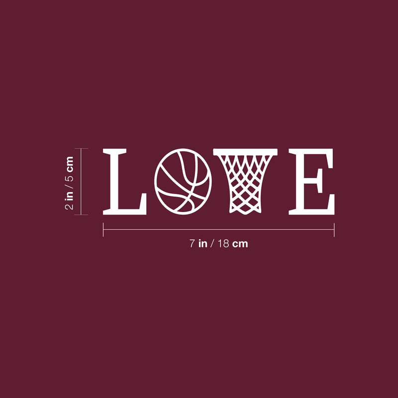 Vinyl Wall Art Decal - Basketball Love - 7" x 2" - Trendy Sports Positive Fun Cool Design Sticker For Home Office Light Switch's  Laptops Notebook Car Windows Bumpers Sport Bar Decor 4