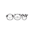 Set Of 3 Vinyl Wall Art Decal - Baby Animal Faces - 16. Modern Inspirational Cute Design Sticker For Children Bedroom Home Baby Nursery Daycare Kids Room Decor 1