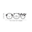 Set Of 3 Vinyl Wall Art Decal - Baby Animal Faces - 16. Modern Inspirational Cute Design Sticker For Children Bedroom Home Baby Nursery Daycare Kids Room Decor 4