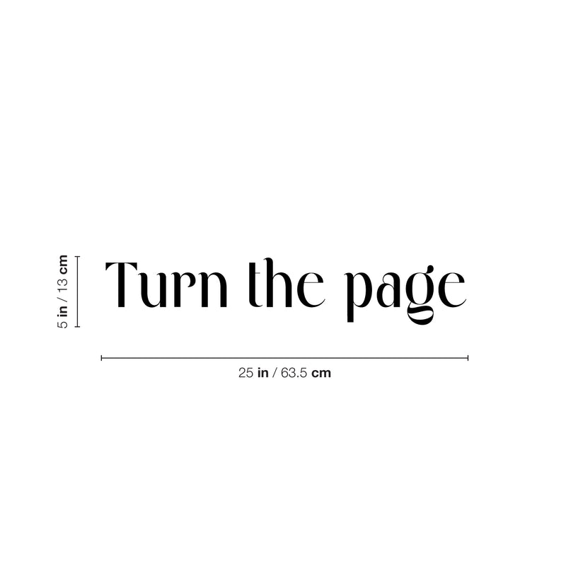 Vinyl Wall Art Decal - Turn The Page - 5" x 25" - Trendy Cute Positive Inspirational Mind Change Quote Sticker For Home Office Bedroom Mirror Living Room Decor 4