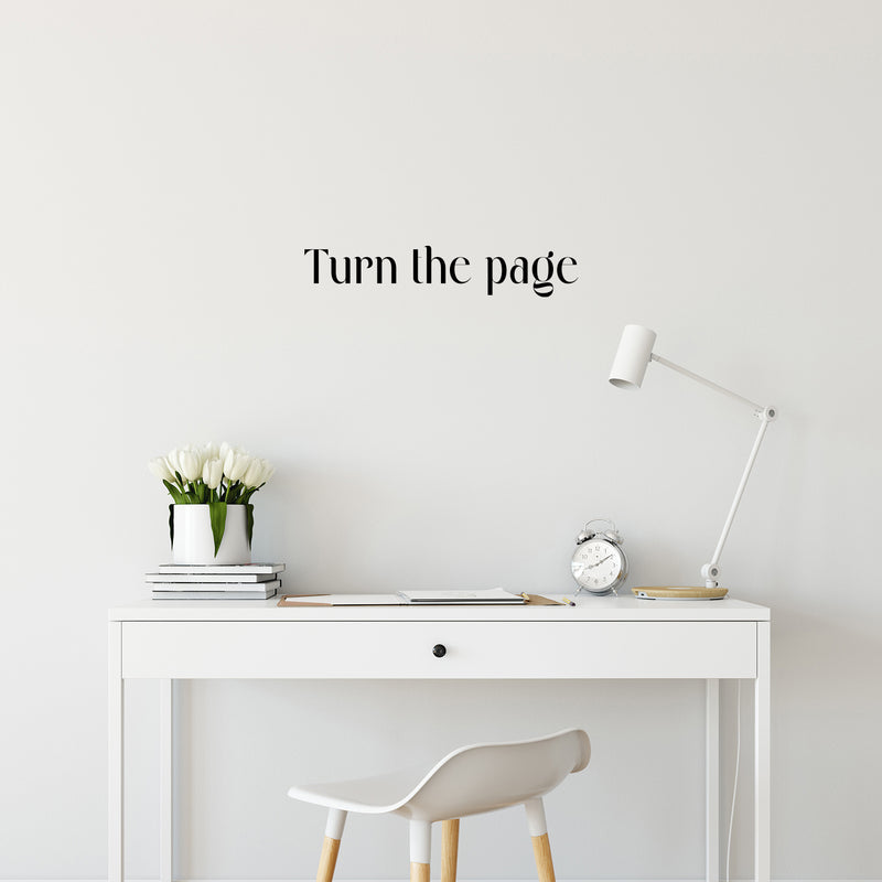 Vinyl Wall Art Decal - Turn The Page - Trendy Cute Positive Inspirational Mind Change Quote Sticker For Home Office Bedroom Mirror Living Room Decor 3