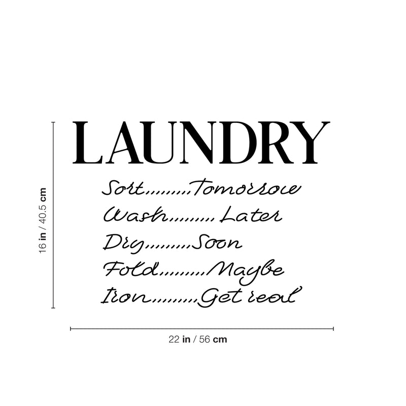 Vinyl Wall Art Decal - Laundry Schedule - 16" x 22" - Trendy Cursive Lovely Design Quote Sticker For Home Bathroom Laundry Room Washing Space Laundry Business Storefront Decor 4