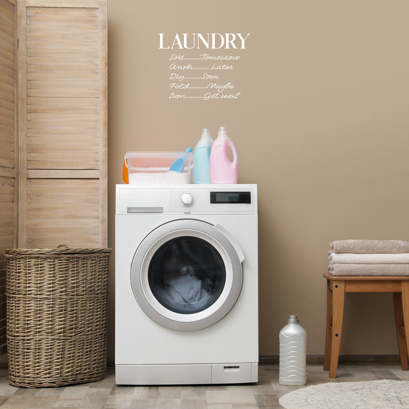 Vinyl Wall Art Decal - Laundry Schedule - 16" x 22" - Trendy Cursive Lovely Design Quote Sticker For Home Bathroom Laundry Room Washing Space Laundry Business Storefront Decor 2