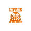 Vinyl Wall Art Decal - Life Is Better On The Court - 20" x 17" - Trendy Fun Motivational Basketball Quote Sticker For School Classroom College Office Sport Bar Storefront Gym Fitness Decor 1